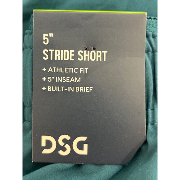 DSG Men's Athletic Fit 5" Stride Shorts 5" Inseam‎ Built-In Brief 2XL Teal - Picture 4 of 8